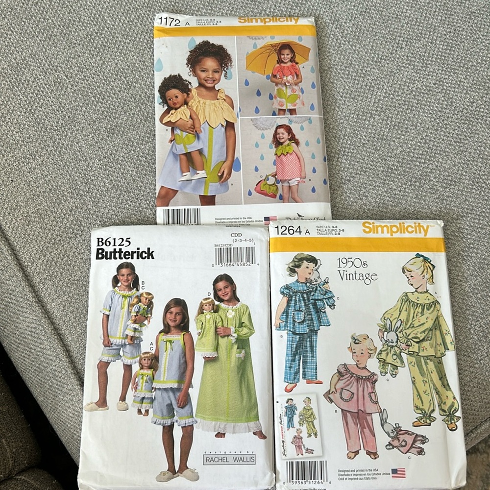 3 simplicity matching doll clothes and girl clothes
